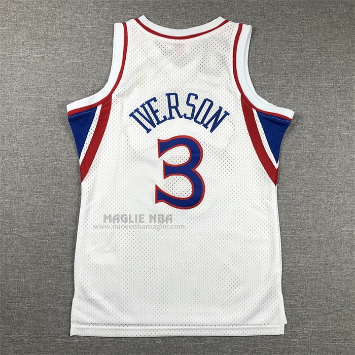 Maglia
 Allen Iverson NO 3 Bambino
 Philadelphia 76ers Mitchell & Ness 1996-97 Bianco
